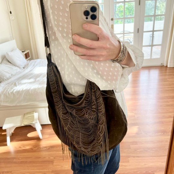 Antik Batik Beaded Hobo Bag — Khaki Green - Picture 5 of 6